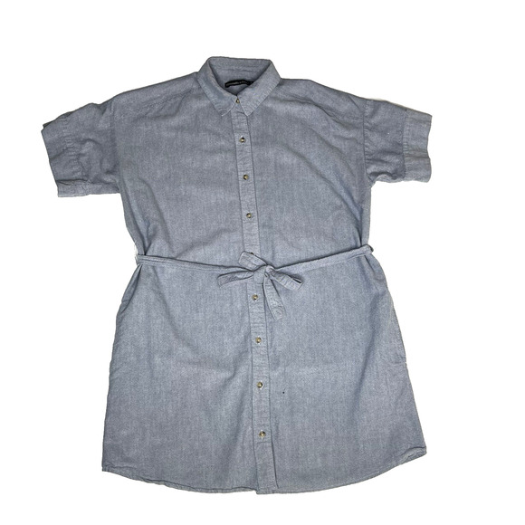 Abercrombie & Fitch Short Sleeve Chambray Shirt Dress w/ Belt & Pockets sz Small - Picture 5 of 9